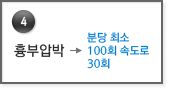 4. 흉부압박 > 분당 최소 100회 속도로 30회